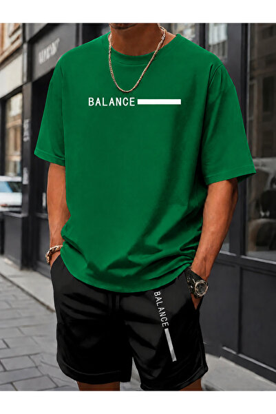 ship master Ανδρικό Σετ Σορτς με Μπλουζάκι Balance Printed Oversize από 100% ...
