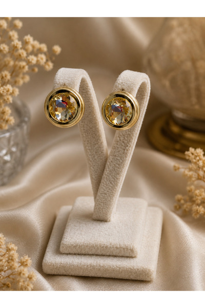 Takıtolia Rosen Yellow Gold Detailed Zircon Stone Vintage Look Stylish Modern...