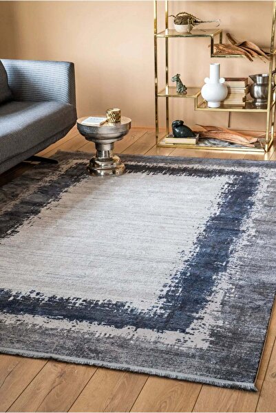 halinet Halı.Net Gray Ethnic Bohemian Washable Non-Slip Living Room Carpet Ap...