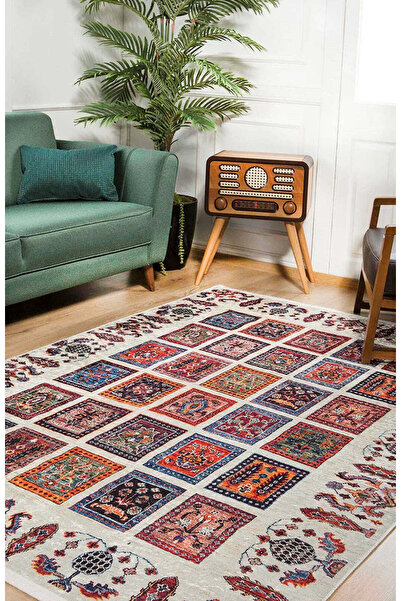 halinet Halı.Net Multi-Colored Classic Washable Non-Slip Living Room Carpet H...