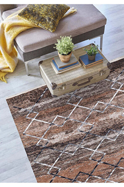 halinet Halı.Net Mink Modern Washable Non-Slip Living Room Carpet Haln-Hln1184