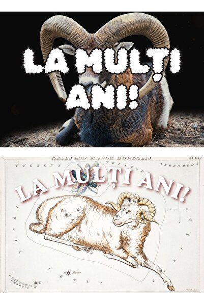 OEM Set 2 Felicitări La Mulți Ani Zodia Berbec, Design Unic, Carton Premium 2...