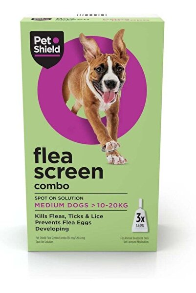 Pet Shield علاج سبوت أون للبراغيث والقراد للكلاب متوسطة الحجم 10-20 كجم، 3 ما...