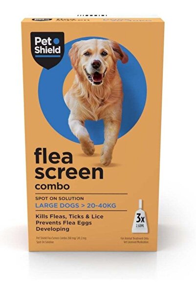 Pet Shield كومبو فلي سكرين سبوت-أون للكلاب الكبيرة من 20 إلى 40 كجم، حماية شه...