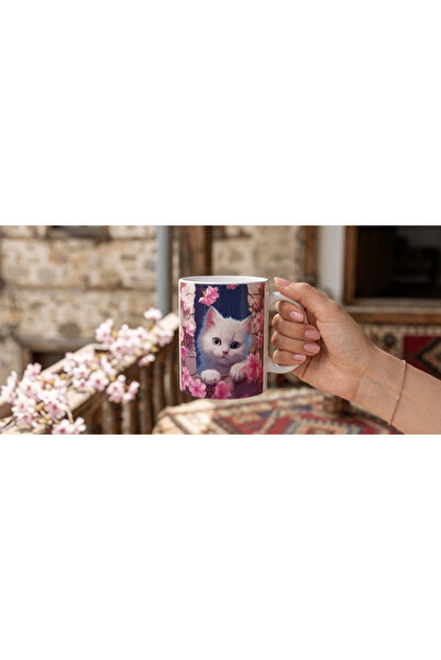 FM 3D Visual Printed Mug with Pink Cat Figure — a Touch of Cuteness and Aesth...