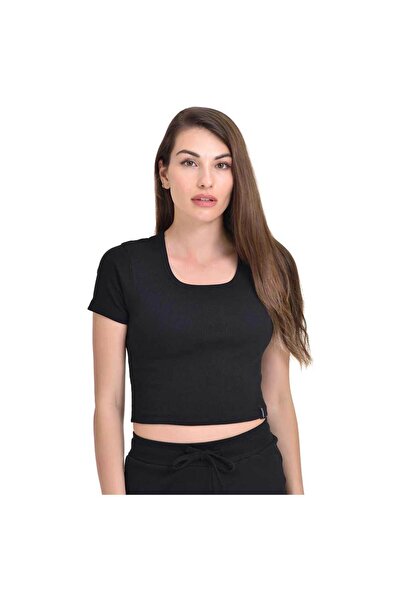 Target Top scurt de damă, cu mânecă scurtă, din bumbac reiat 2x1, M