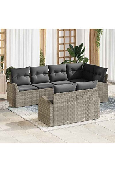 vidaxl Set de canapele pentru gradina Gri deschis poliratan