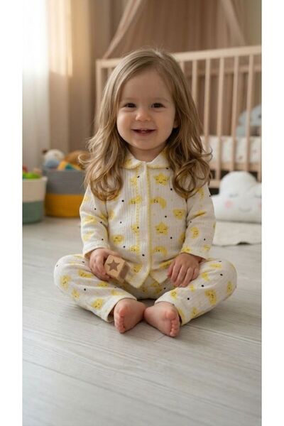 BUUFUU Bebek Yenidogan Çocuk Kiz Erkek Pamuklu Oyali Pijama Takımı Hediyelik