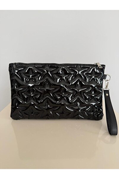 melecco حقيبة يد نسائية من Star Stitched Clutch Star مصنوعة من الجلد اللامع ب...