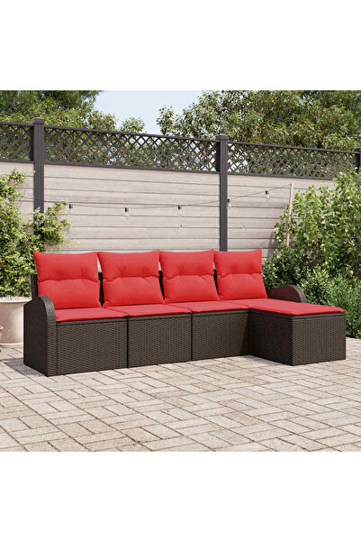 vidaxl Set de canapele pentru gradina 5 pcs Maro poliratan