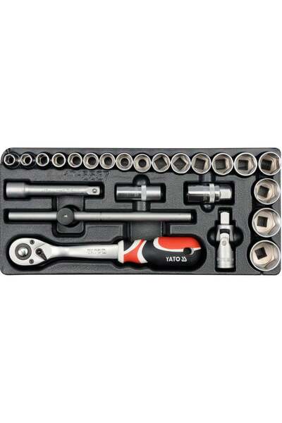 yato 24Pcs Socket Wrench Set,10~32Mm Yt-5537