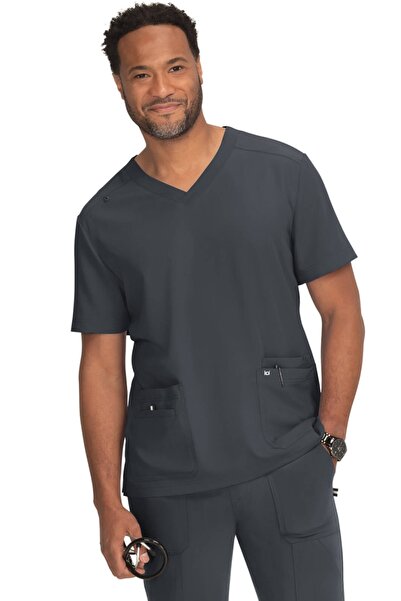 KOI Happiness Free to Be Bluză medicală pentru bărbați Next Gen 672 - Gri căr...