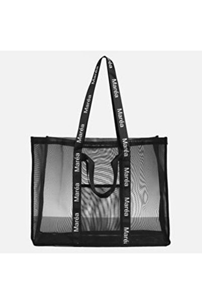SHOPIENS Black Mesh Beach Bag 53 X 20 X 41