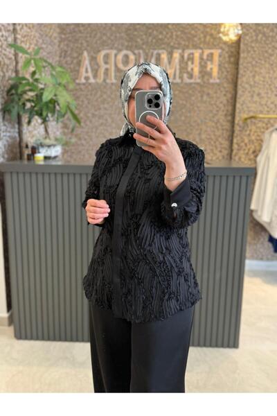 Pearly Transparan Gömlekli Pantalonlu Takım