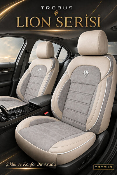TROBUS Kia Stonic 2017+ Compatible Lion Series Thai Feather Beige Premium Sea...
