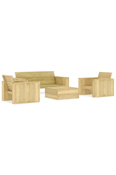 vidaxl Set mobilier de gradina, 4 piese, lemn de pin tratat