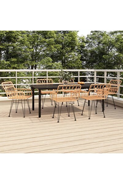 vidaxl Garden furniture set, 7 pieces, polyrattan