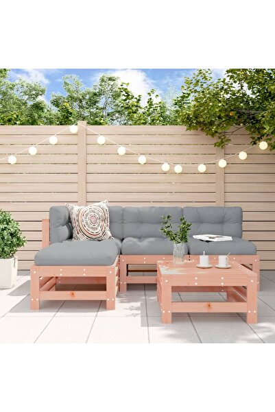 vidaxl Set mobilier relaxare de gradina, 5 piese, lemn masiv douglas