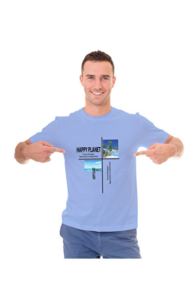 not Unisex Printed Design T-Shirt (Happy Planet)| For Couple | Round Neck Regular Fit T-shirt