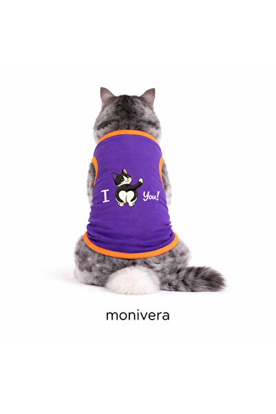 Modetra الموسم الجديد: ملابس القطط المطبوعة باللون الأرجواني من I Love Cat - ...