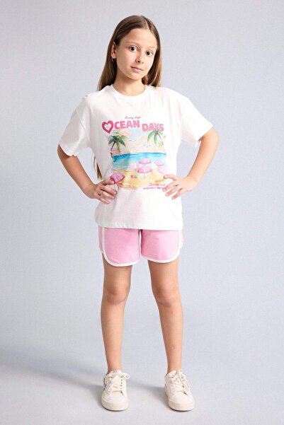 DeFacto Sweatshirt Kumaşı Şort Kız Çocuk G9070A826HS