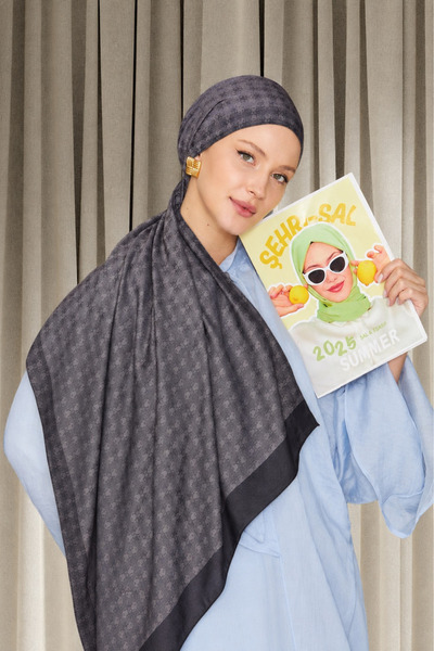 Şehr-i Şal İstanbul Women's Hijab Shawl Natural Fiber Jacquard Luxury Shawl