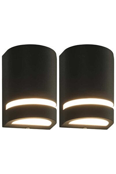 vidaxl Outdoor wall lights 2 pcs black 35 W semi-round