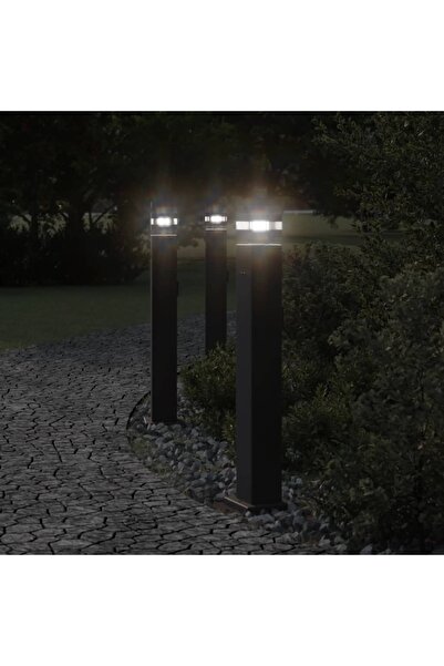 vidaxl Lampa exterioara de podea cu priza, negru, 80 cm, aluminiu