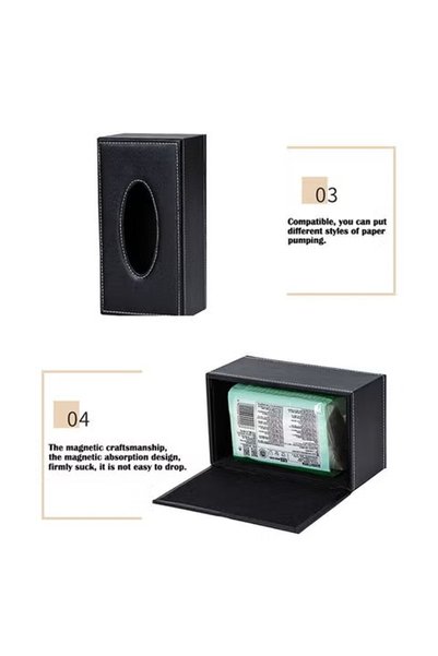 ZCM-HAPPY 2-Piece Leather Tissue Box Pumping Paper Box