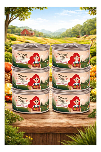 Natural Kitty Cat Food with Chicken and Carrot in Broth - 6 Cans, High Protei...