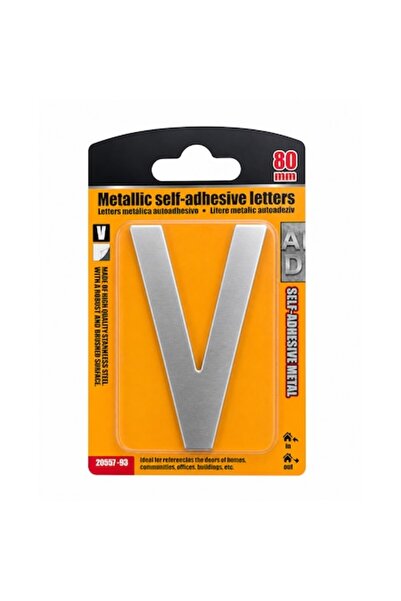OEM Literă metalică decorativă "V", autoadezivă, pentru ușă/semnalizare/numer...