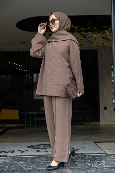 Suede Style 6350 - Set casual elegant pentru femei, din țesătură moale modală...