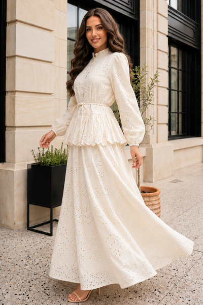 benguen Set cu fustă Fisto A7019 Crem