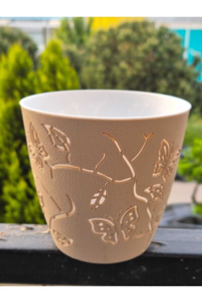 Alya Plastik PLASTİK 3D DESENLİ 1 NO BAHÇE BALKON SAKSISI 0.7LT 10X11 CM