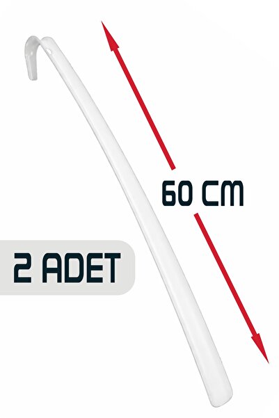 Ovio Ev&Yaşam 2 Adet 60 Cm Beyaz Ayakkabı Çekeceği Asılabilir Sert Plastik Çe...