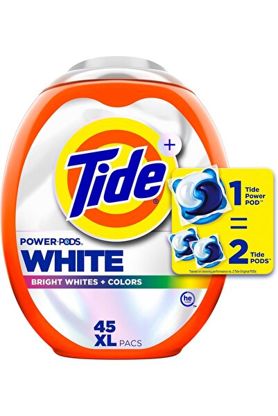 Tide كبسولات منظف الغسيل باور بودز بلس ألترا أوكسي وايت آند برايت، قوة متقدمة...
