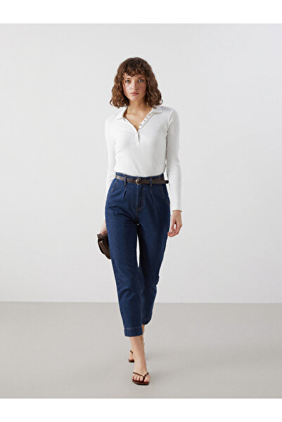 LC Waikiki Blugi de damă cu curea, croială Mom Fit