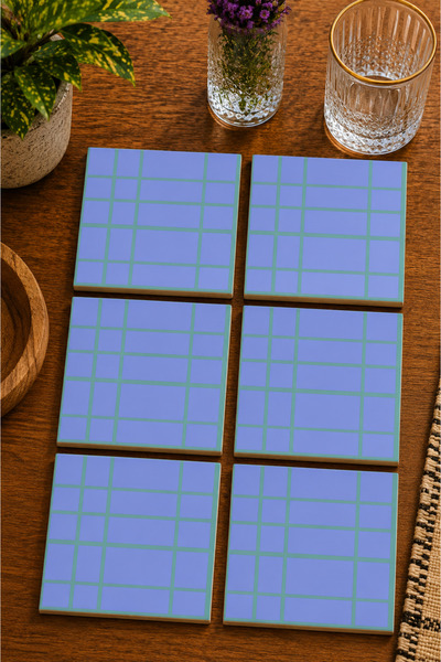 JHAAR Modern Design Set of 6 Coasters - Uv Printing Mdf - 10X10 cm