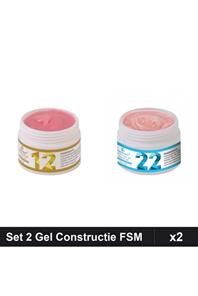 Makeup Set 2 Gel Constructie UV LED FSM 15g, Nuante 12 și 22, Builder Gel Pro...