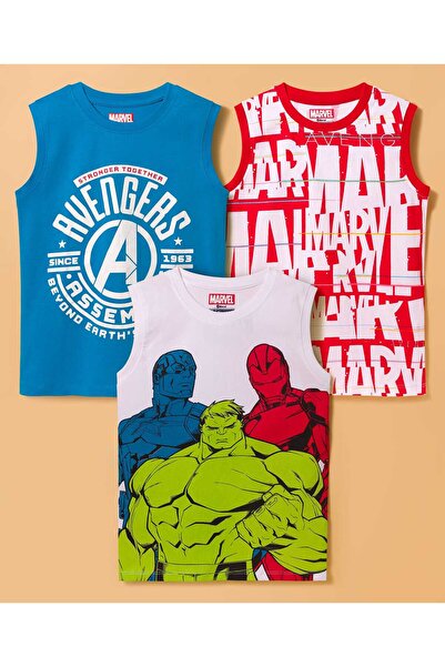 Pine Kids Marvel Single Jersey Knit Sleeveless Vest with Avengers Graphic (Pa...