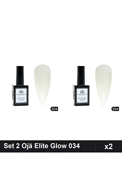 Makeup Set of 2 Global Fashion Elite Glow Semi-permanent Nail Polish 15ml, Sh...
