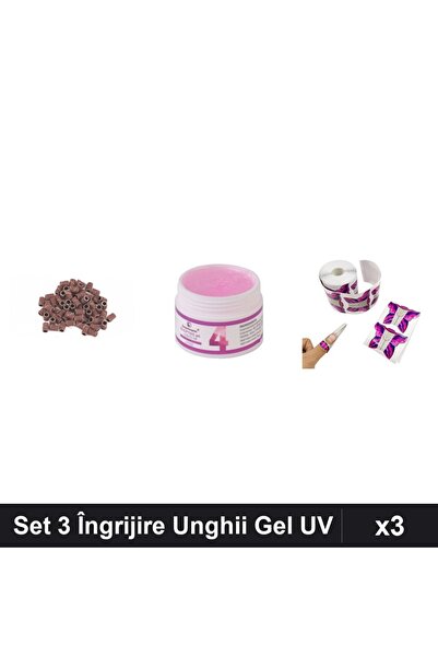 Makeup Set 3 Îngrijire Unghii: Gel Constructie UV LED 15g, 20 Smirghei Abrazi...