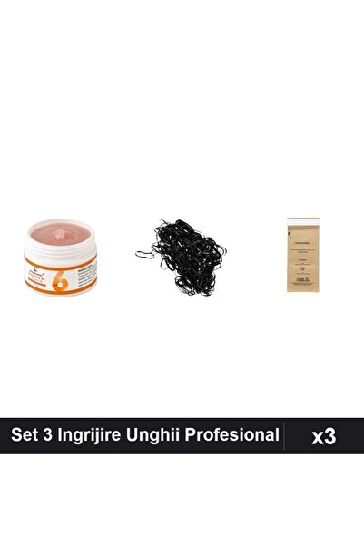 Makeup Set 3 Ingrijire Unghii - Gel Constructie UV LED FSM 50g, Elastice Par,...