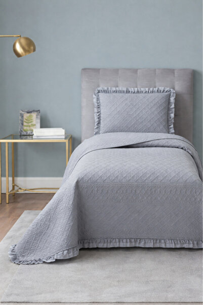 Çeyiz Diyarı Roma Fiber Filled Single 180X240 cm Bedspread Anthracite