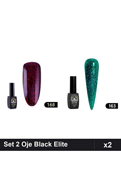 Makeup Set 2 Oje Semipermanente Black Elite Global Fashion 8ml, Nuante 163 16...