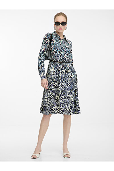 ORSAY Blue and white women's patterned dress