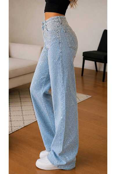 SEFUR Blue Diamond Premium Design Special Stone-Embellished Jean Trousers