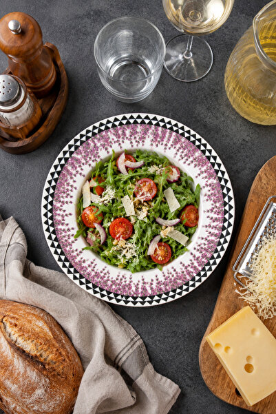 grandora Lavanta Desenli Şık Salata ve Makarna Kasesi (26 CM), Salata Kasesi,...