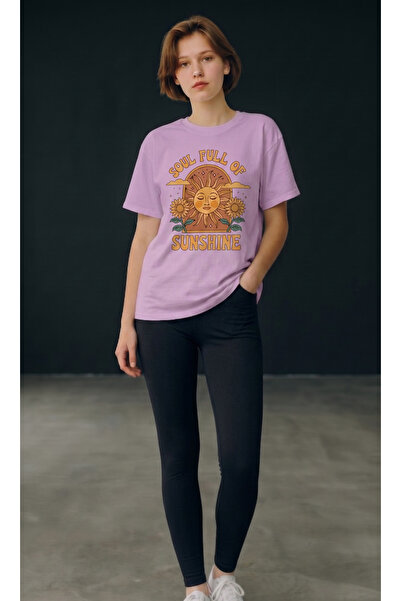 leathermood Ženska majica sa širokim krojem i grafičkim printom "Sunshine"