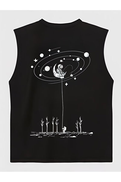 valeriae Bellanova Men's Oversize Crew Neck Sleeveless T-Shirt - Long Cut